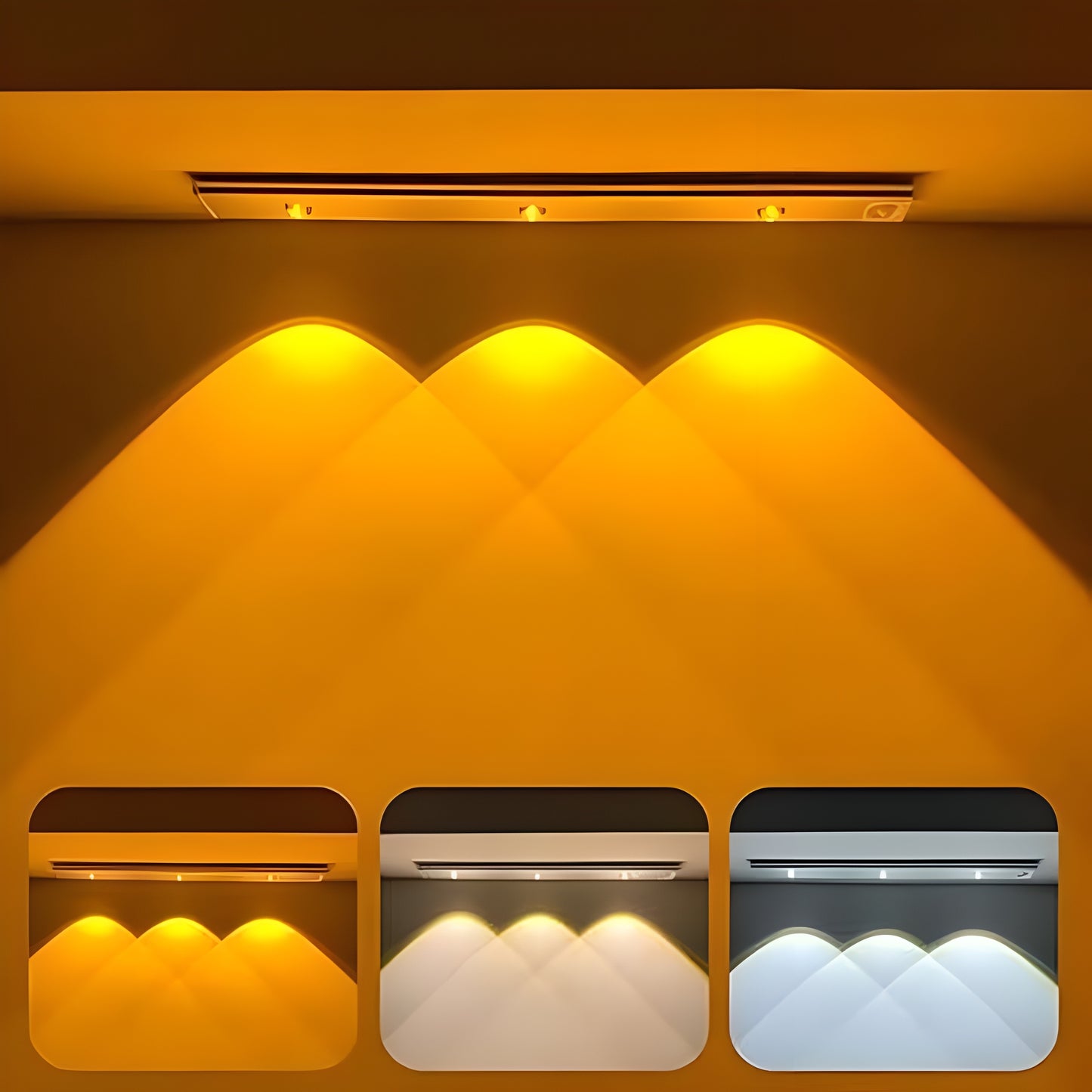 Motion Sensor Cabinet Light. 40Cm|Usb Rechargeable, Magnetic, Wireless- Aluminium, Led, White