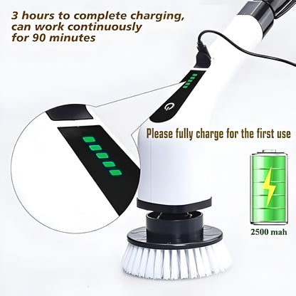 9-in-1 Electric Power Scrubber – Rechargeable, Dual-Speed & Extendable for Effortless Cleaning