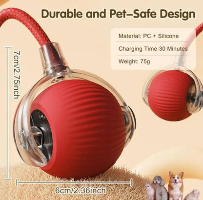 Smart LED Cat Teaser Ball – Automatic 360° Rolling Pet Toy