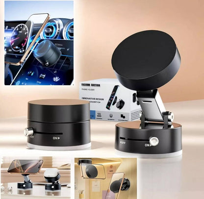 Vacuum Magnetic Phone Holder Stand – 360° Rotation | Strong Suction Cup | Universal Mobile Stand for Car & Home