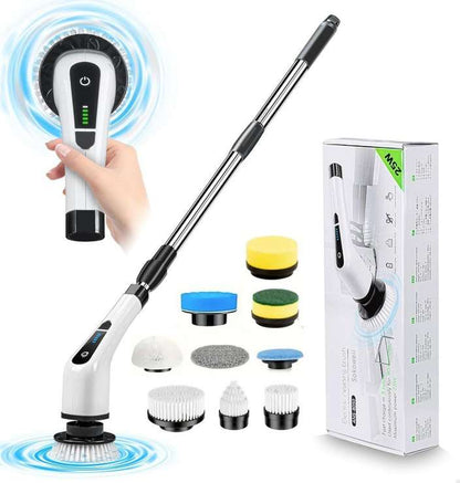 9-in-1 Electric Power Scrubber – Rechargeable, Dual-Speed & Extendable for Effortless Cleaning