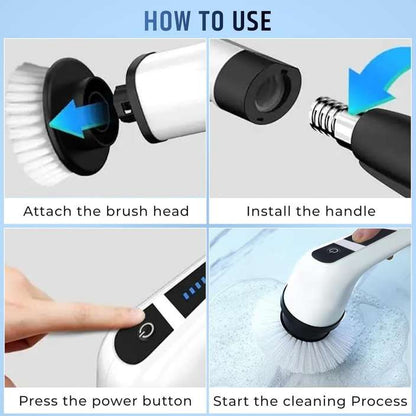9-in-1 Electric Power Scrubber – Rechargeable, Dual-Speed & Extendable for Effortless Cleaning
