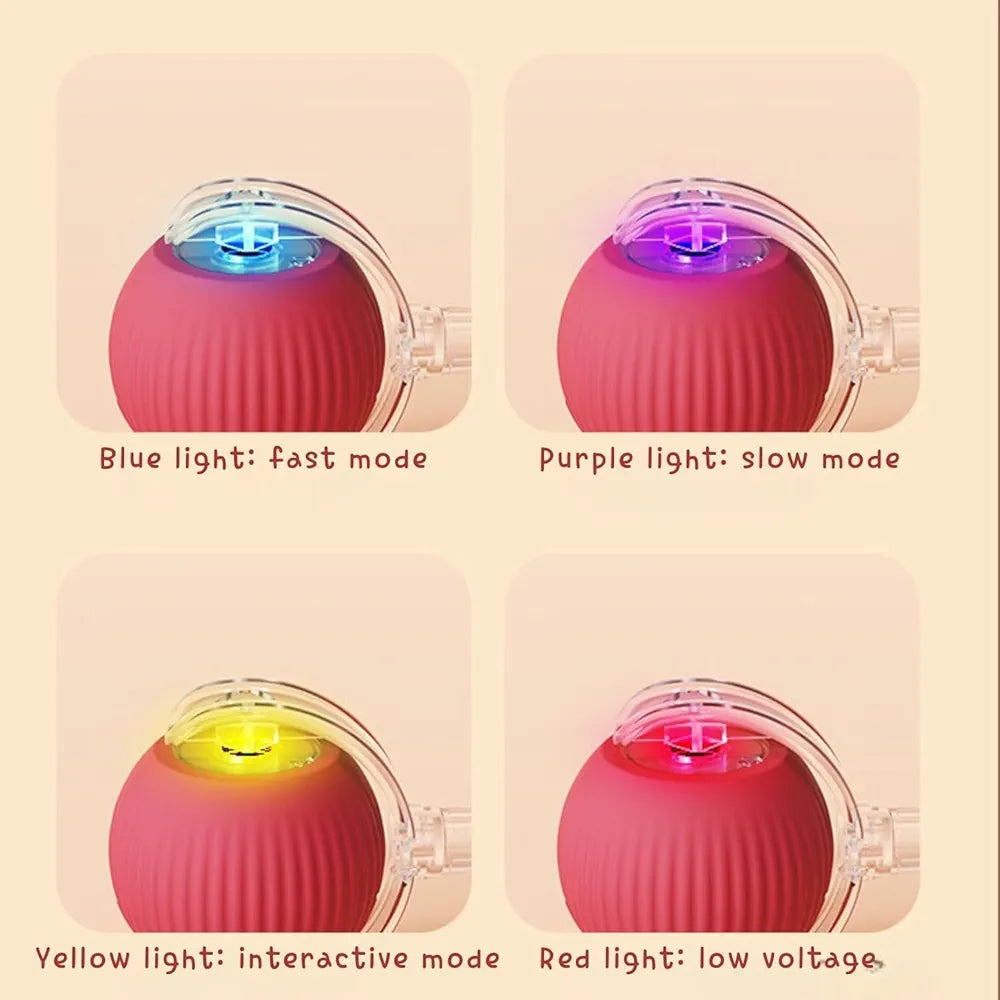 Smart LED Cat Teaser Ball – Automatic 360° Rolling Pet Toy