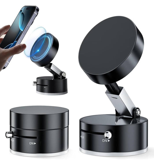 Vacuum Magnetic Phone Holder Stand – 360° Rotation | Strong Suction Cup | Universal Mobile Stand for Car & Home
