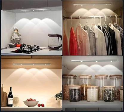 Motion Sensor Cabinet Light. 40Cm|Usb Rechargeable, Magnetic, Wireless- Aluminium, Led, White