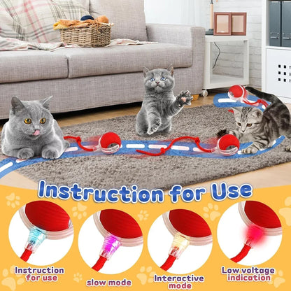 Smart LED Cat Teaser Ball – Automatic 360° Rolling Pet Toy