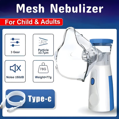 Portable Mesh Nebulizer – Rechargeable & Family-Friendly