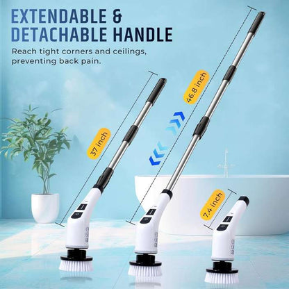 9-in-1 Electric Power Scrubber – Rechargeable, Dual-Speed & Extendable for Effortless Cleaning
