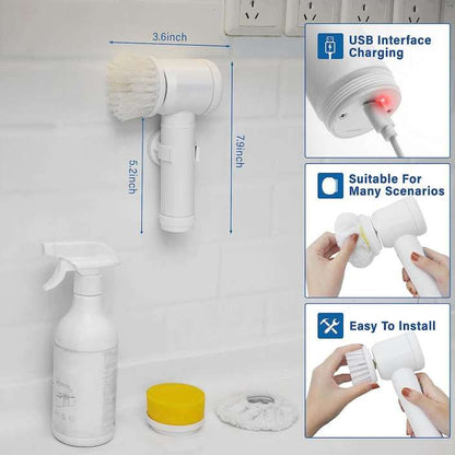 5in1 Home Kitchen Electric Cleaning Brush, Electric Spin Scrubber