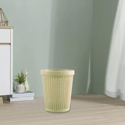 Creative Hollow Trash Can – Modern Waste Bin with Built-in Bag Storage & Automatic Bag Change (Blue)